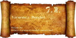 Turenecz Mendel névjegykártya